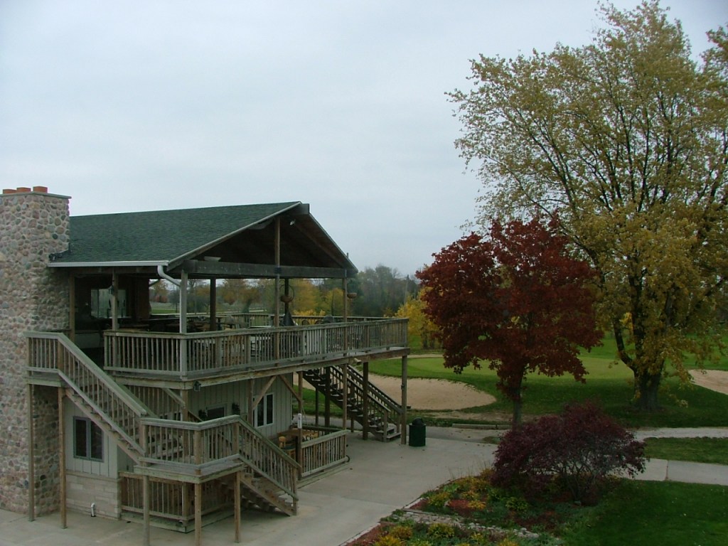 View of two story deck outside of proshop